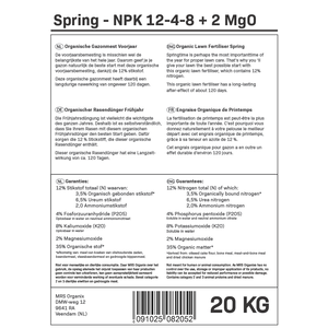 MRS Organix Spring - Engrais organique pour gazon Printemps | 20KG-400m2