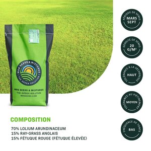 MRS Seeds & Mixtures Dry & Strong - Gazon terrain sec | Sans arrosage
