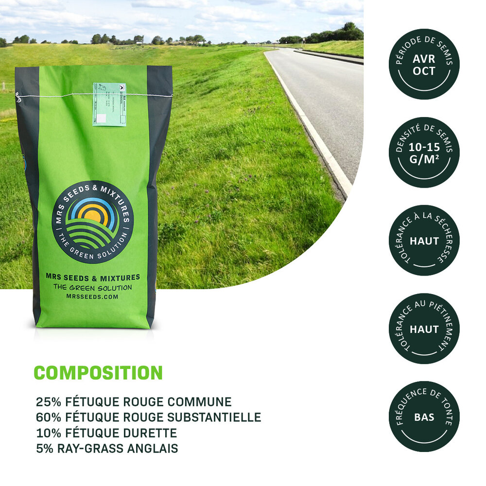 Roadside - Accotements 3 | Semence professionnelle 15KG Roadside - Accotements 3 | Semence professionnelle 15KG