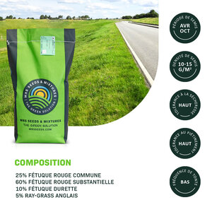 MRS Seeds & Mixtures Roadside - Accotements 3 | Semence professionnelle 15KG MRS Seeds & Mixtures Roadside - Accotements 3 | Semence professionnelle 15KG