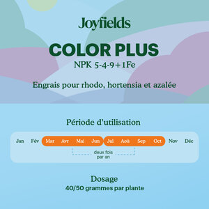 Joyfields Color Plus – Engrais pour rhodo, hortensia et azalée