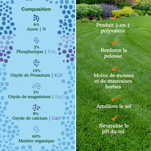 Joyfields Vital Lawn - Engrais pour gazon avec chaux