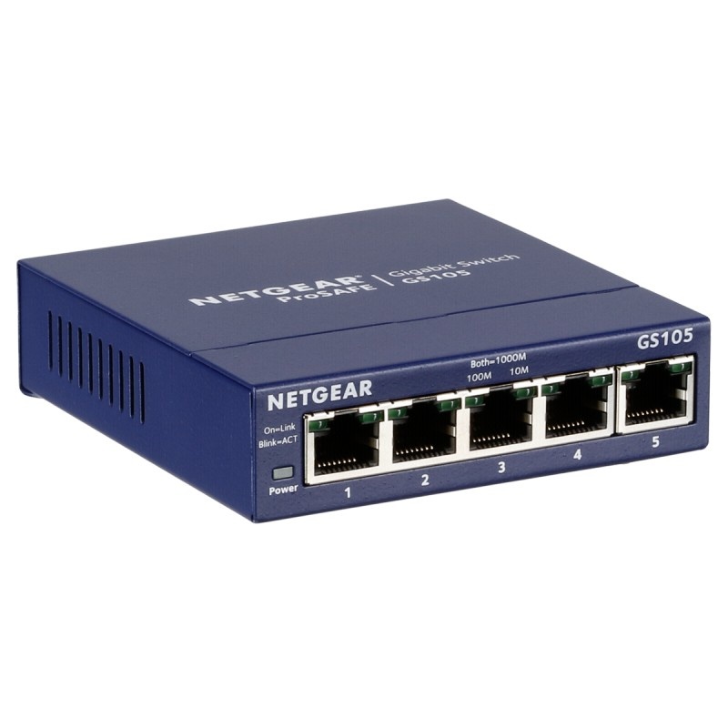 Netgear Netgear GS105GE 5-poort Gigabit Desktop Switch - Metalen Behuizing