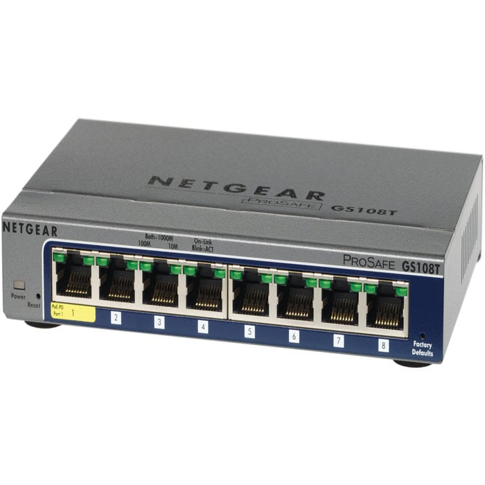 Netgear Netgear GS108Tv3 8-Poorts Gigabit Smart Switch