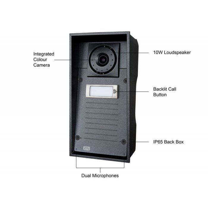 2N 2N Helios IP Force 1 knop & HD Groothoekcamera (9151101CHW)