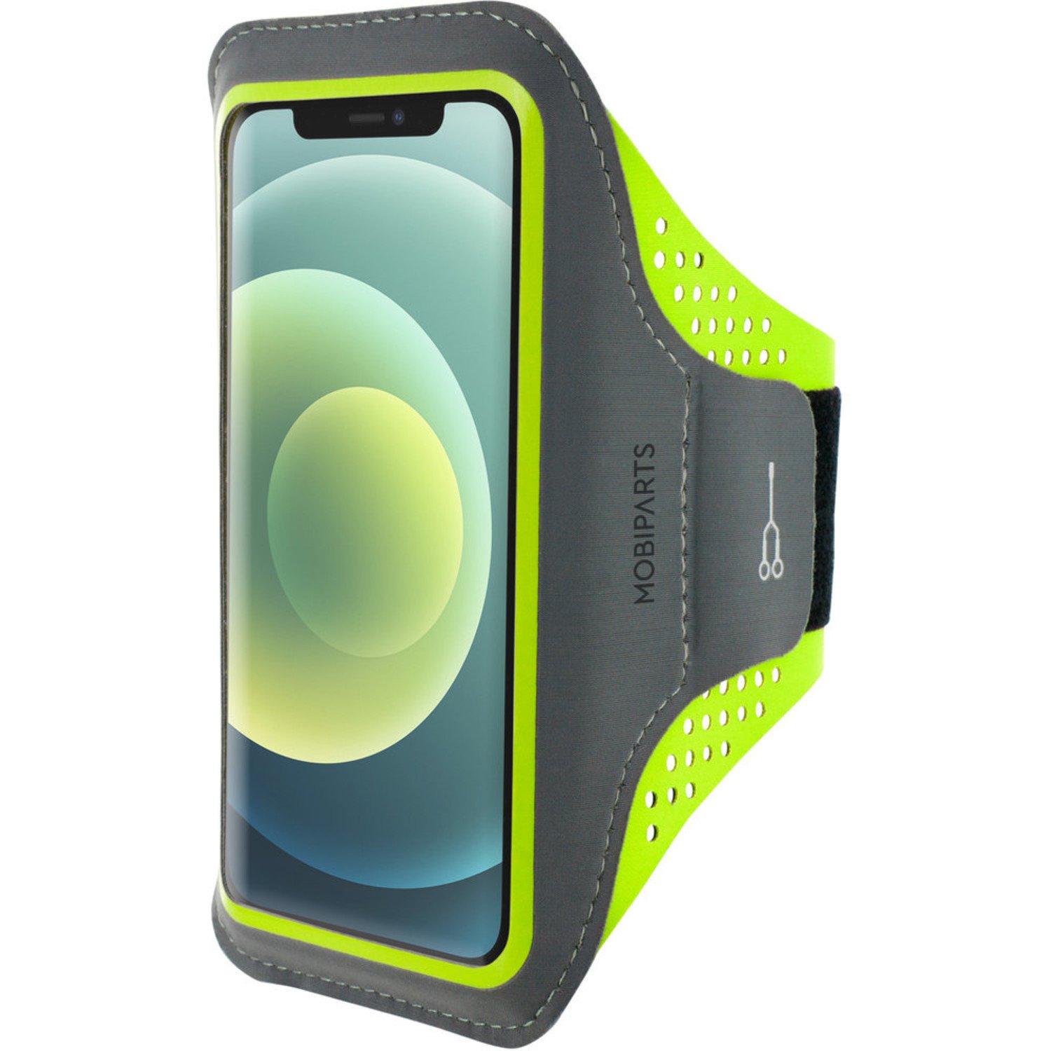 Mobiparts Mobiparts Comfort Fit Sport Armband Apple iPhone 12/12 Pro Neon  Green - TelecomShop.nl