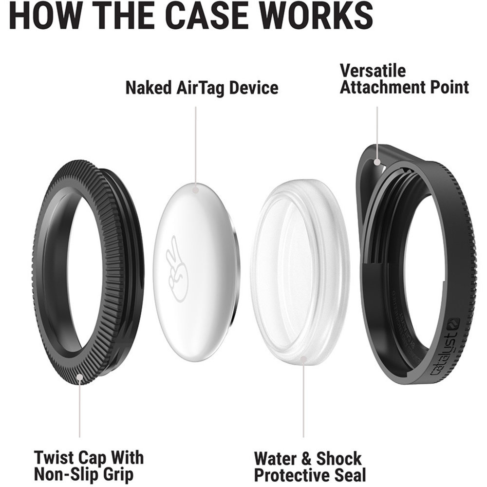 Catalyst - Total Protection Hang-It Case for AirTag - Stealth - Black