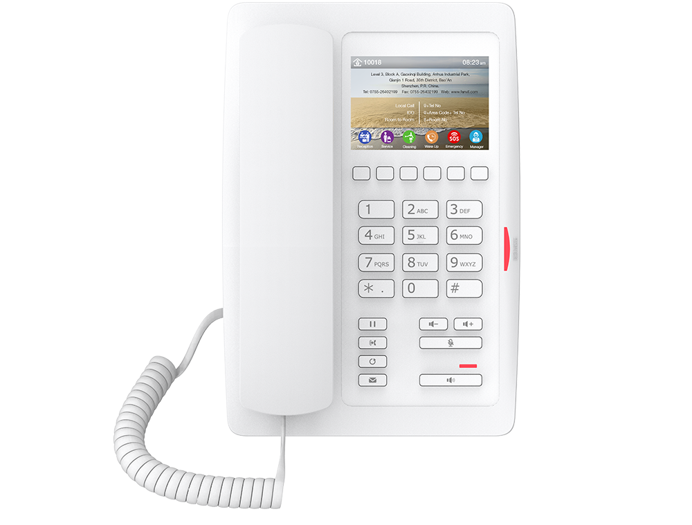 Fanvil Fanvil H5 Hotel VoIP Telefoon met 3,5" Kleurenscherm - Wit