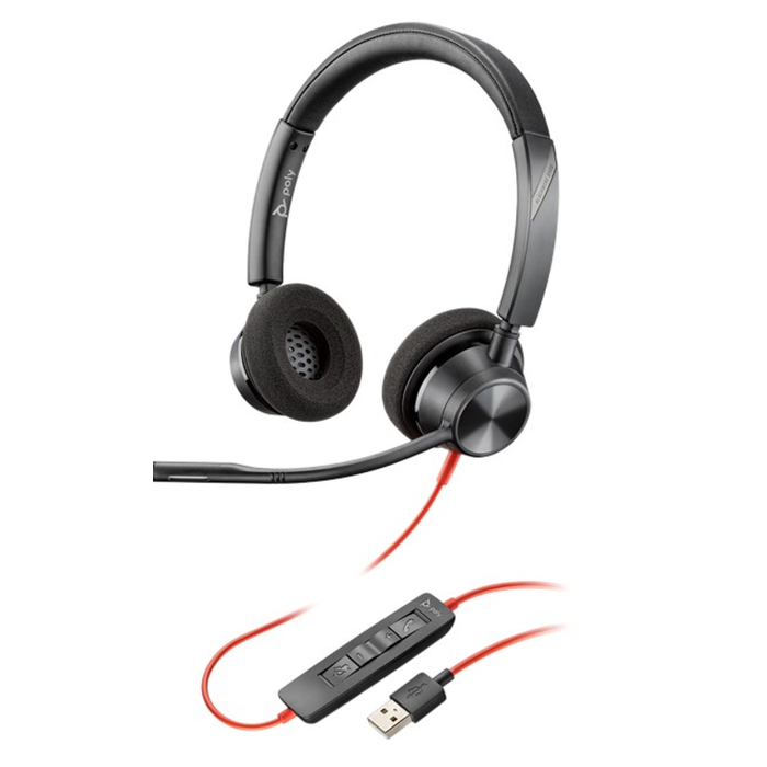 HP-Poly-Plantronics Poly Blackwire 3320 Stereo Headset - USB-A - Ruisonderdrukkend