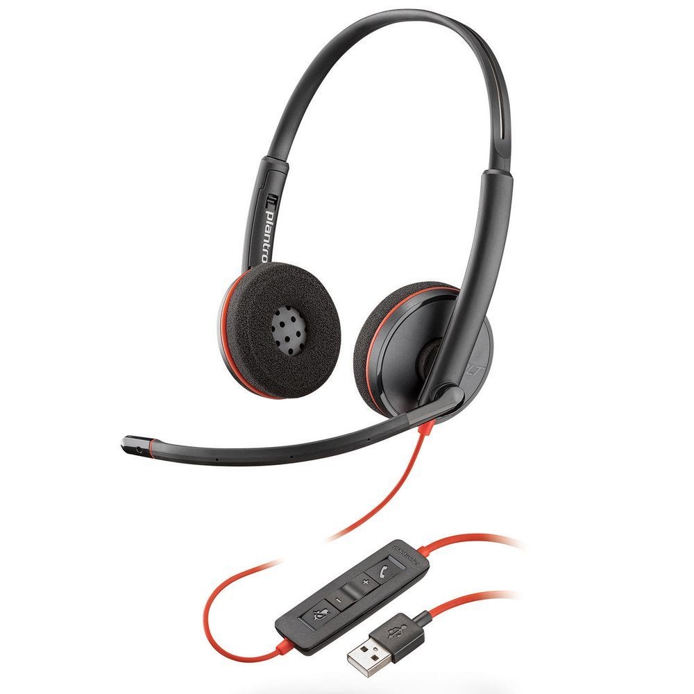 HP-Poly-Plantronics Poly Blackwire C3220 Stereo Headset USB-C met USB-A Adapter