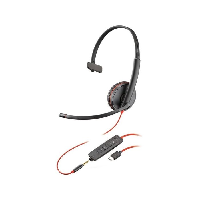 Poly Plantronics Blackwire C3215 Mono Headset - USB-C & 3.5mm - Noise Cancelling
