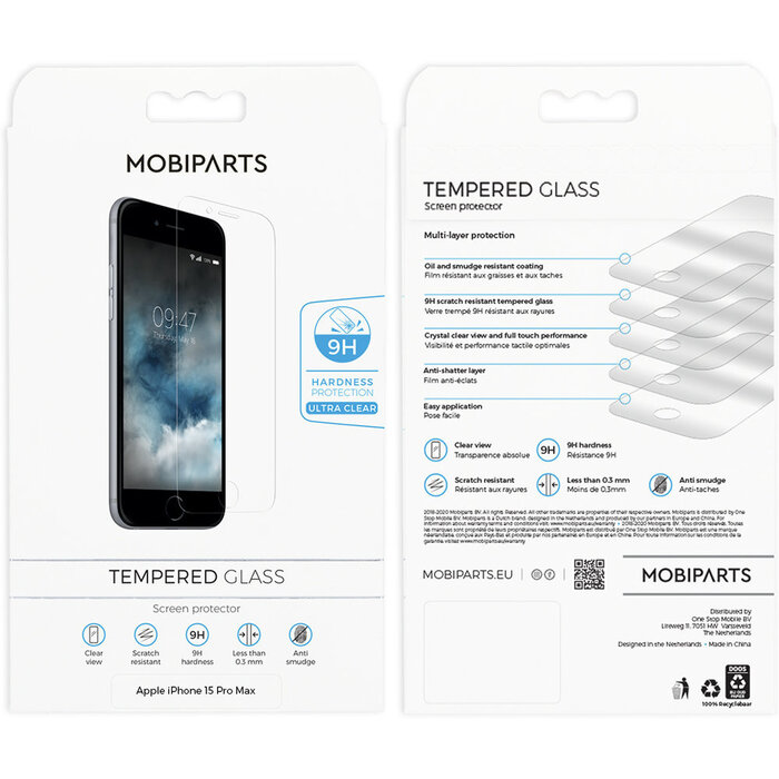 Mobiparts Mobiparts Regular Tempered Glass Apple iPhone 15 Pro Max