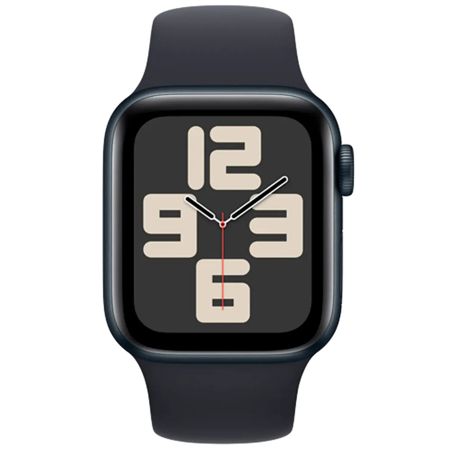Apple Watch SE 2023 44mm Zwart Zwarte Siliconenband M L TelecomShop