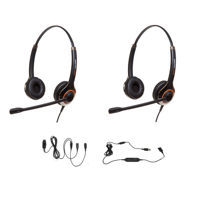 Agent Agent 850+ Meeluisterbundel met 2 Noise Cancelling Headsets en USB-A