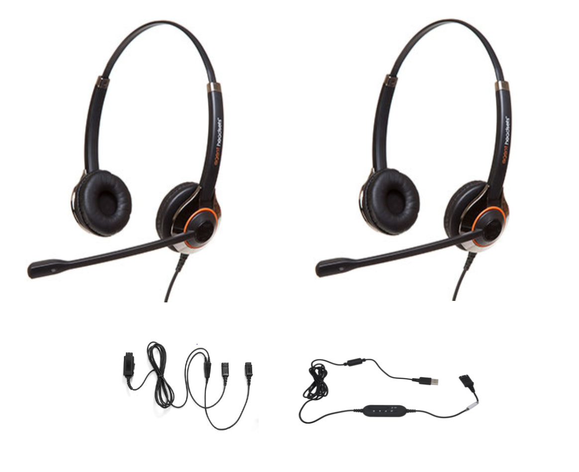 Agent Agent 850+ Meeluisterbundel met 2 Noise Cancelling Headsets en USB-A