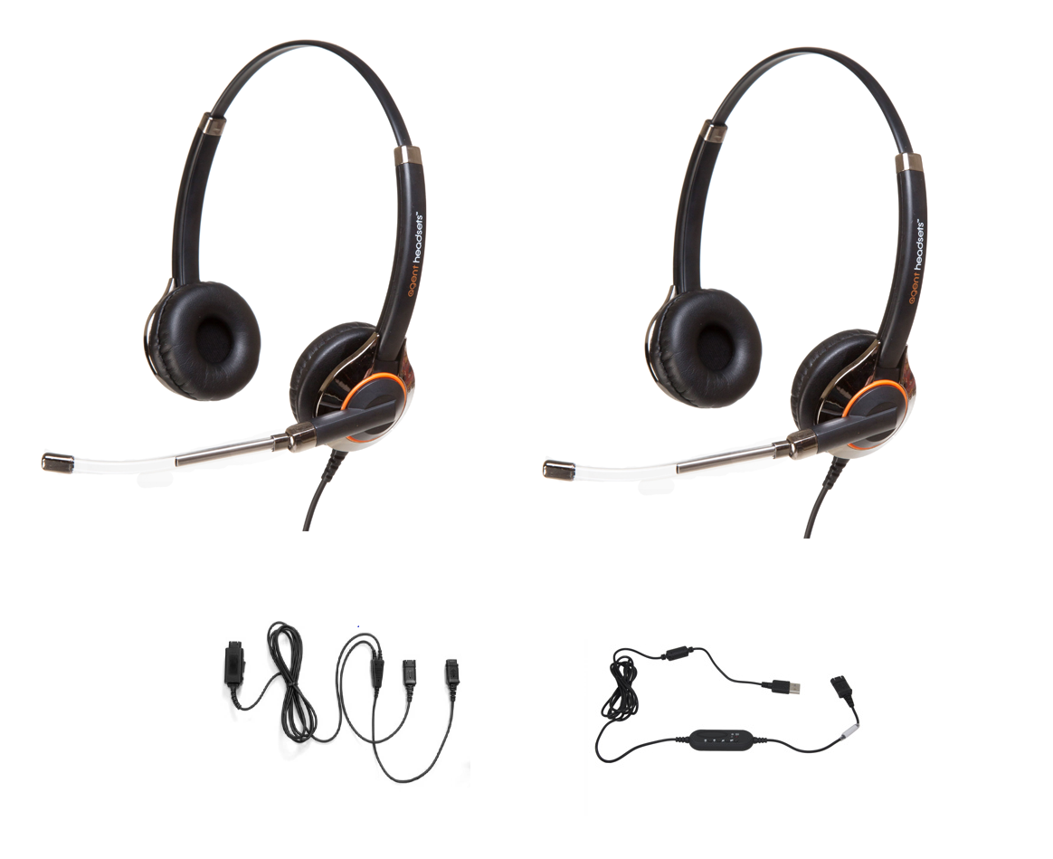 Agent Agent 650 USB Meeluister Headset Bundel - Dubbele Trainingsset