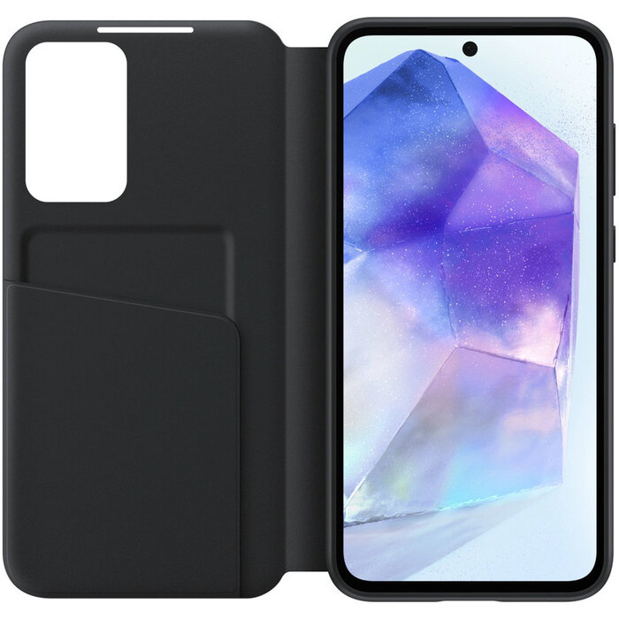 Samsung Samsung Galaxy A55 Smart View Wallet Case Zwart - Origineel Samsung Hoesje