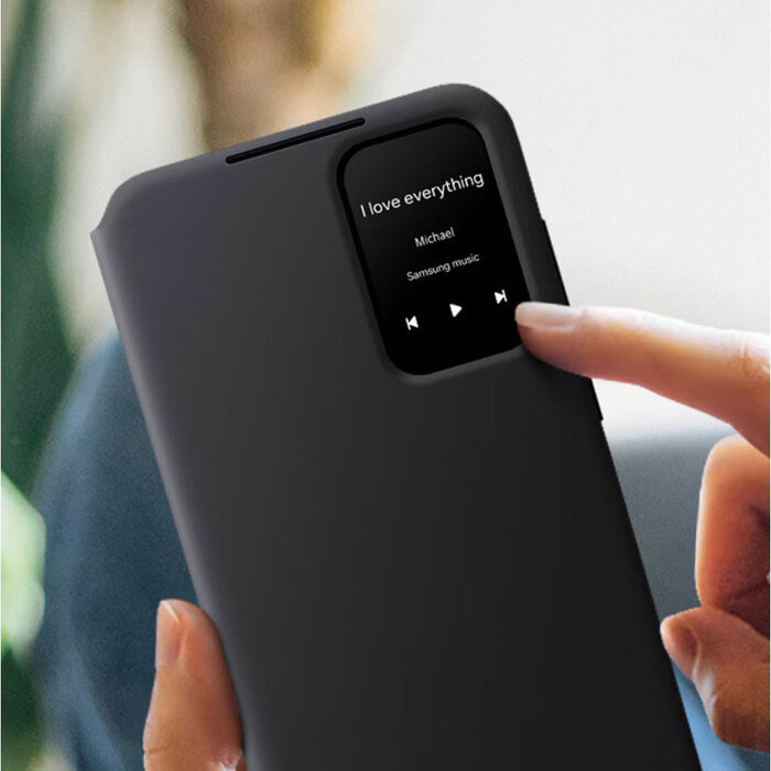 Samsung Samsung Galaxy A55 Smart View Wallet Case Zwart - Origineel Samsung Hoesje