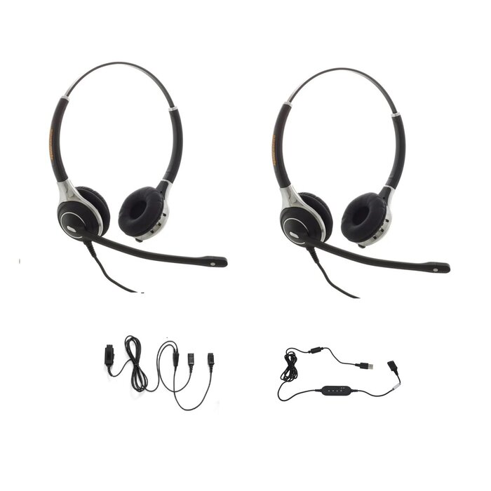 Agent Agent AG-2 Meeluister Headset Bundel met Trainingskabel en USB-aansluiting