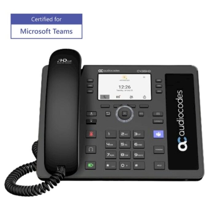 Audiocodes AudioCodes C435HD Teams IP Telefoon TAA-conform