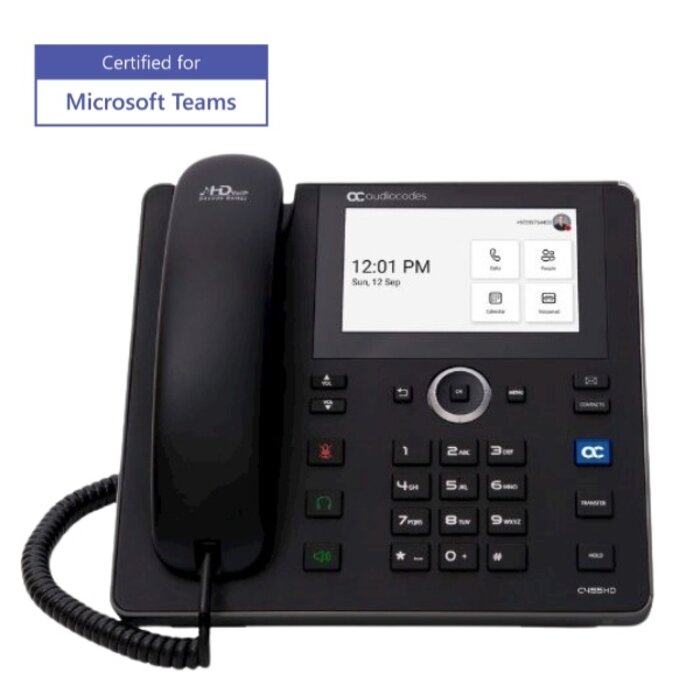 Audiocodes AudioCodes C455HD Teams IP Telefoon WiFi (TEAMS-C455HD-DBW)