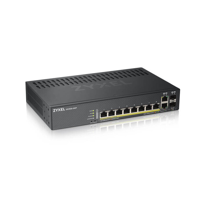 Zyxel Zyxel GS1920-8HPV2 Smart Managed PoE+ Switch - 8 Poorts Gigabit - 130W
