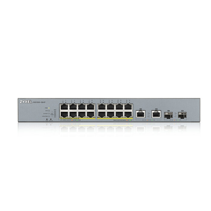 Zyxel Zyxel GS1350-18HP 16-poorts Managed L2 PoE+ CCTV Switch (250W)