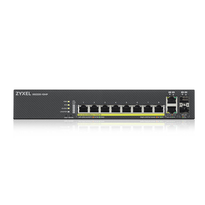 Zyxel Zyxel GS2220-10HP 8-Poorts PoE+ Switch (GS2220-10HP-EU0101F)