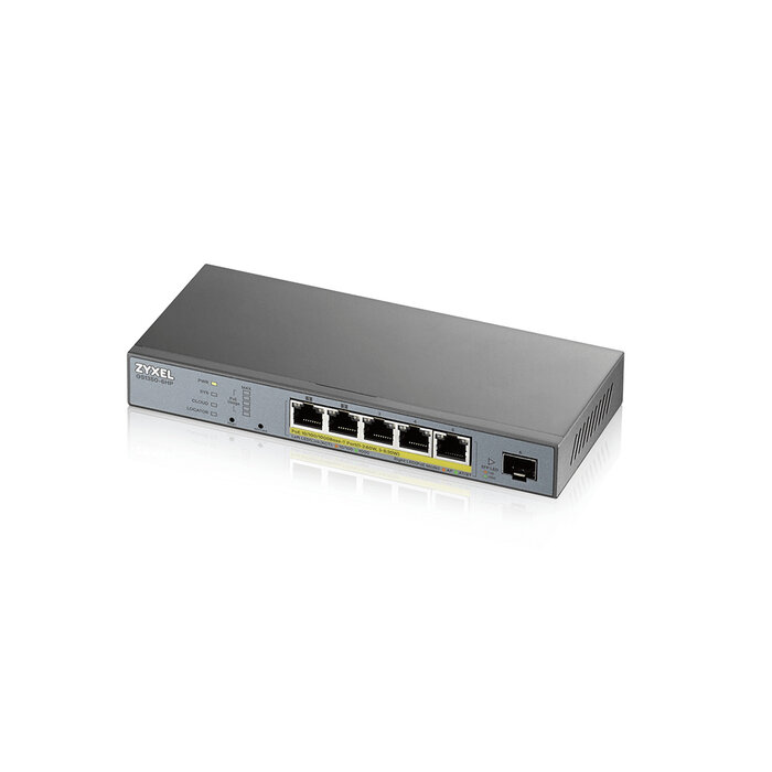 Zyxel Zyxel GS1350-6HP Managed L2 PoE+ Switch - 6 Poorten, 60W, Ventilatorloos