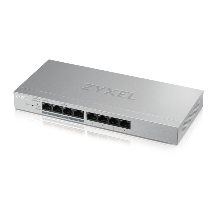 Zyxel Zyxel GS1200-8HP v2 Web-Managed 8-Poorts Gigabit Switch met 4 PoE+ Poorten (60W)