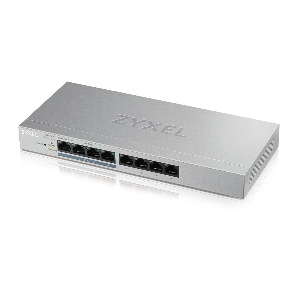 Zyxel Zyxel GS1200-8HP v2 8-Poorts Gigabit PoE+ Switch (GS1200-8HPV2-EU0101F)