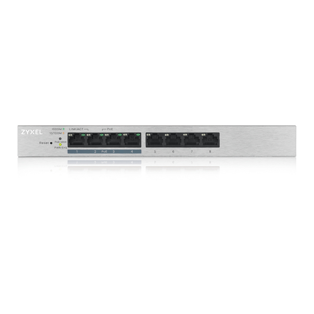 Zyxel Zyxel GS1200-8HP v2 8-Poorts Gigabit PoE+ Switch (GS1200-8HPV2-EU0101F)