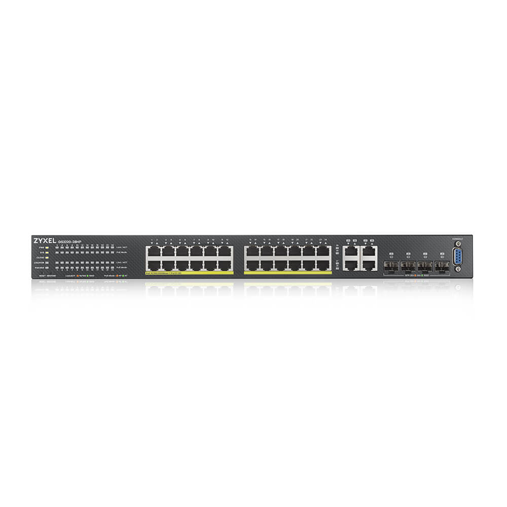 Zyxel Zyxel GS2220-28HP 24-Poorts Gigabit PoE+ Managed Switch (375W)