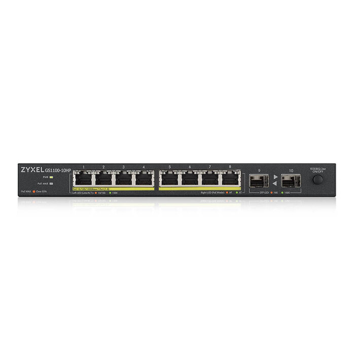Zyxel Zyxel GS1100-10HP v2 Gigabit PoE+ Switch (8x PoE+, 2x SFP)