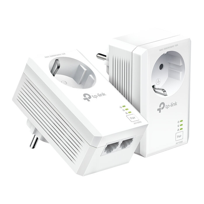 TP-Link TP-Link TL-PA7027P KIT Powerline Adapter - 1000Mbps - 2x Gigabit Poorten - Met Stopcontact