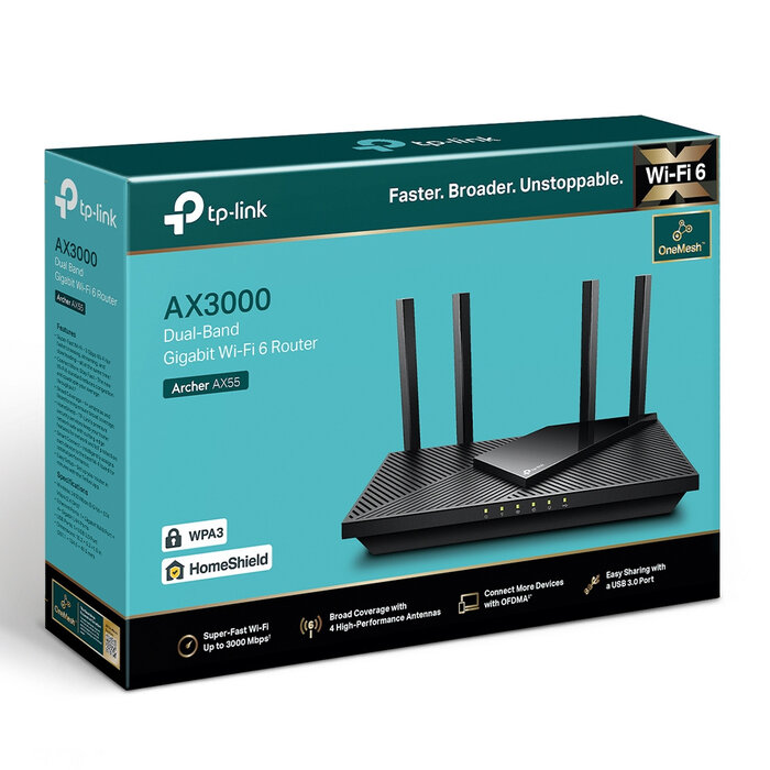 TP-Link TP-Link Archer AX55 AX3000 Wi-Fi 6 Router (ARCHER AX55)