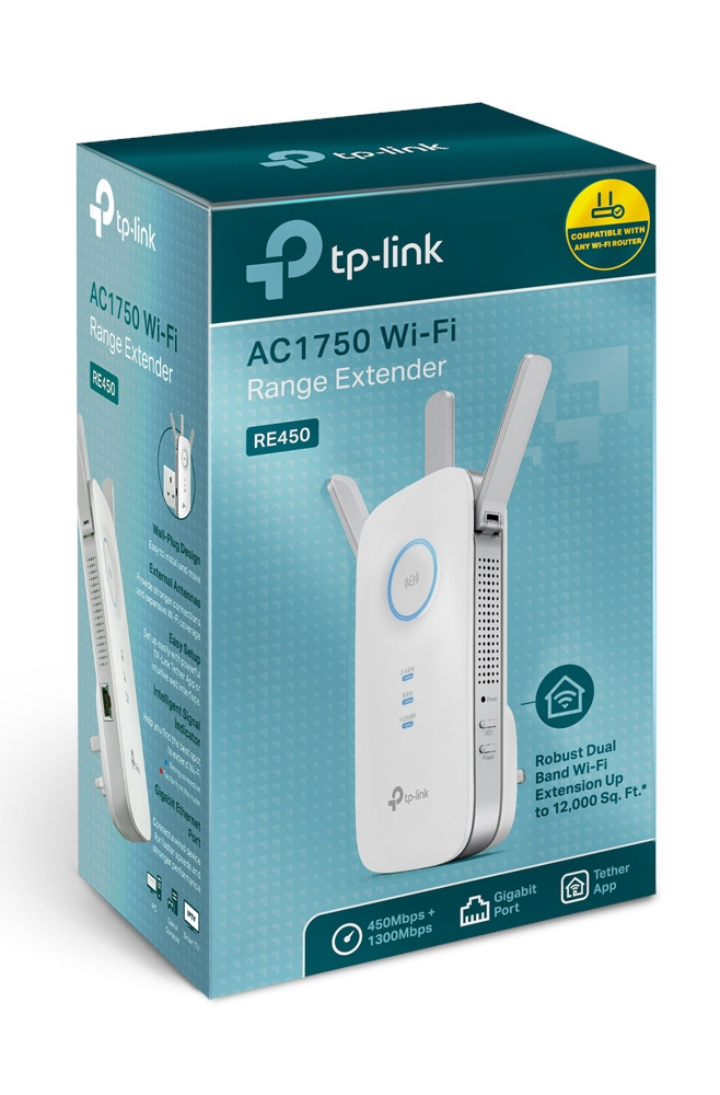 TP-Link TP-Link RE450 AC1750 Wi-Fi Versterker met Gigabit-poort
