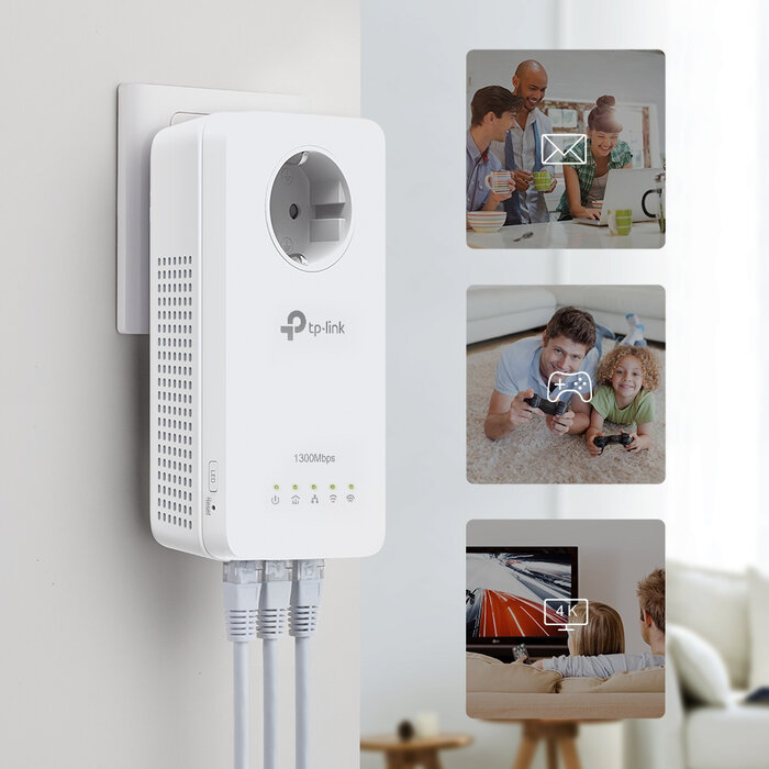 TP-Link TP-Link TL-WPA8631P KIT AV1300 Powerline met AC1200 WiFi en 3 Gigabit poorten