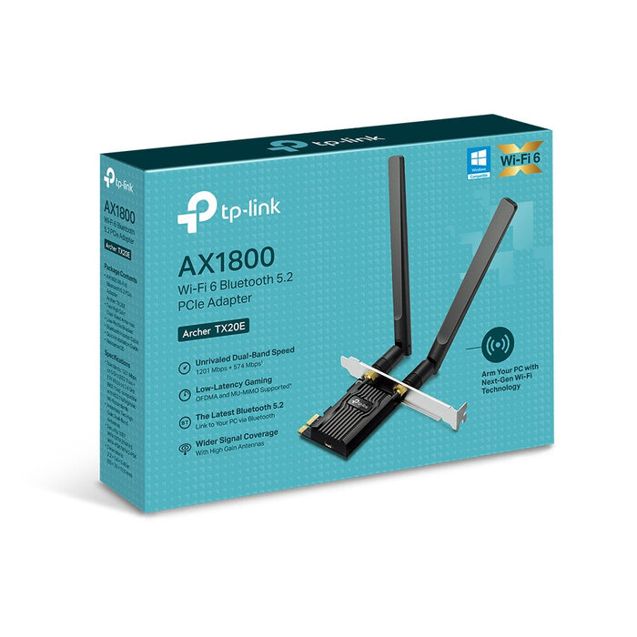 TP-Link TP-Link Archer TX20E AX1800 Wi-Fi 6 PCIe Netwerkkaart met Bluetooth 5.2