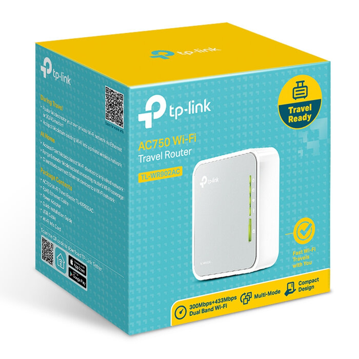 TP-Link TP-Link TL-WR902AC AC750 Dual-Band Reisrouter - Compacte Wi-Fi Router voor onderweg
