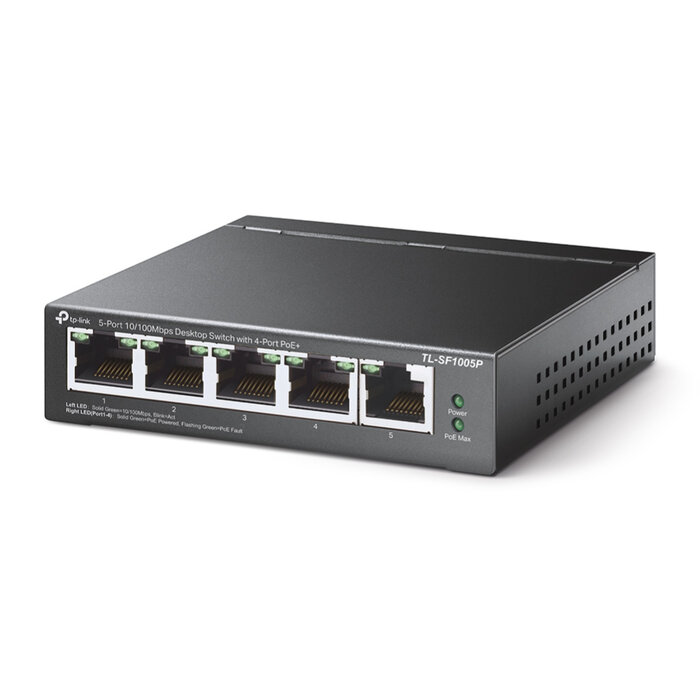 TP-Link TP-Link TL-SF1005P 5-Poort Fast Ethernet Switch met 4 PoE-poorten