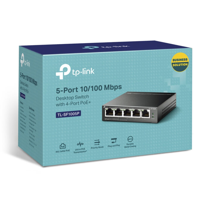 TP-Link TP-Link TL-SF1005P 5-Poort Fast Ethernet Switch met 4 PoE-poorten