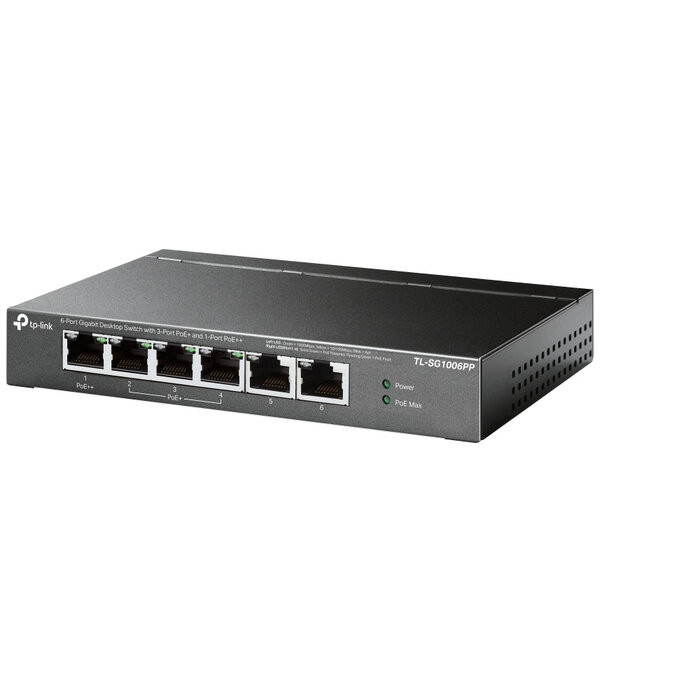 TP-Link TP-Link TL-SG1006PP 6-Poort Gigabit PoE++ Switch (TL-SG1006PP)