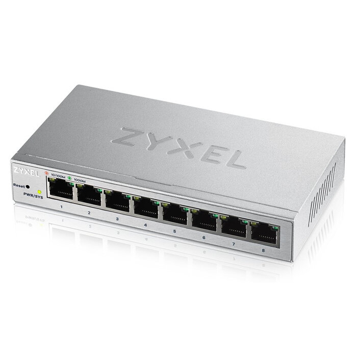 Zyxel Zyxel GS1200-8 Web Managed 8-Poorts Gigabit Switch - Metalen behuizing