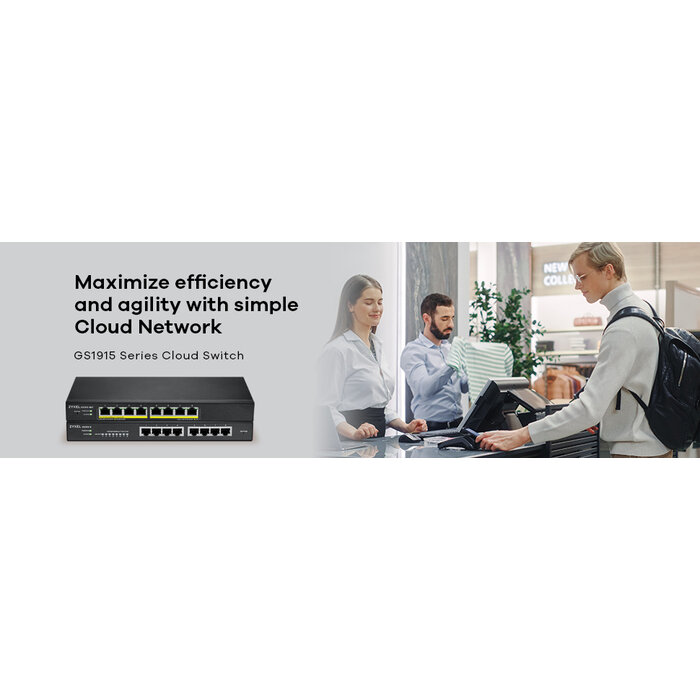 Zyxel Zyxel GS1915-8 8-Poorts Gigabit Smart Managed Switch met Nebula Cloud & Standalone beheer