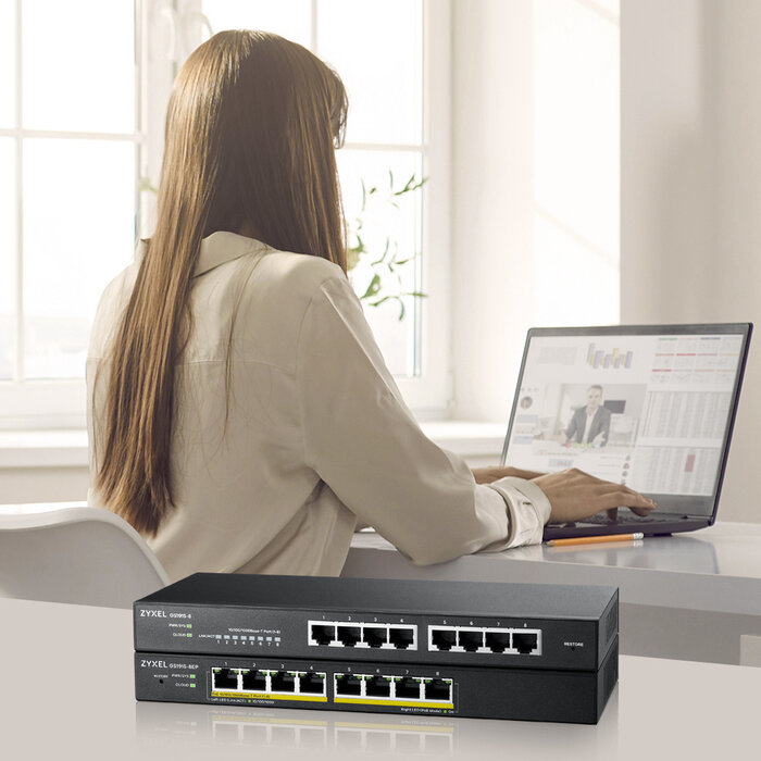 Zyxel Zyxel GS1915-8 Smart Managed Switch - 8-Poorts Gigabit met Nebula Cloud