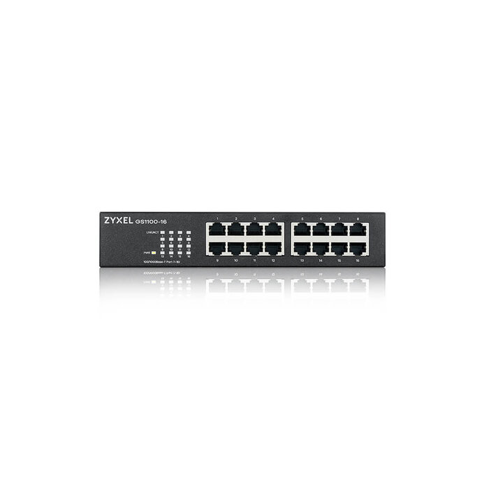 Zyxel Zyxel GS1100-16 16-Poorts Unmanaged Gigabit Switch - Stil & Rackmountable