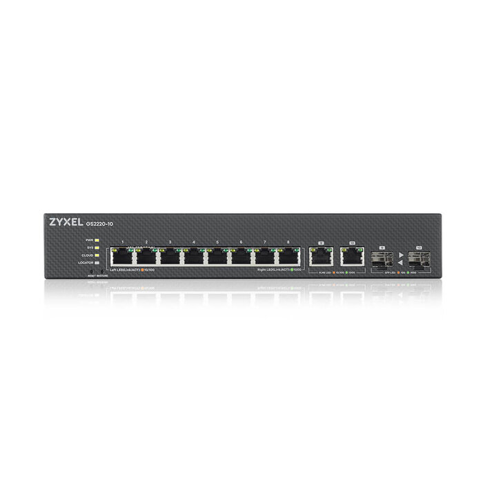 Zyxel Zyxel GS2220-10 8-Poorts Gigabit Managed L2 Switch (NebulaFlex)