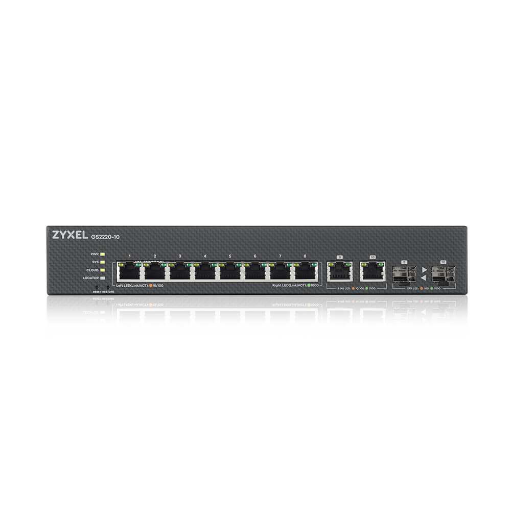 Zyxel Zyxel GS2220-10 8-Poorts Gigabit Managed L2 Switch (NebulaFlex)