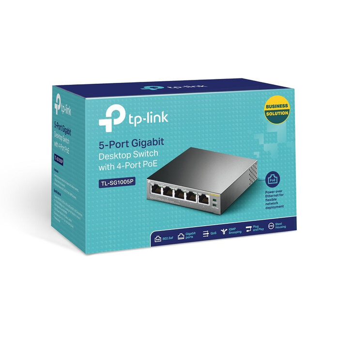 TP-Link TP-Link TL-SG1005P 5-Poort Unmanaged Gigabit Switch met 4 PoE+ Poorten